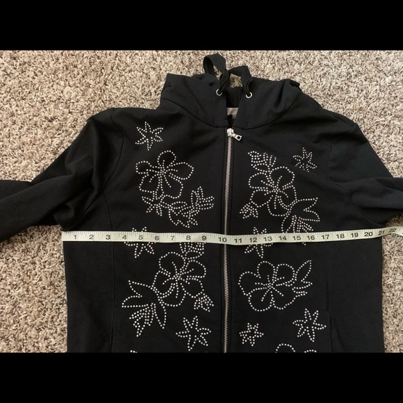 Boston Proper stud rhinestone zip up hoodie set size L - Picture 3 of 9